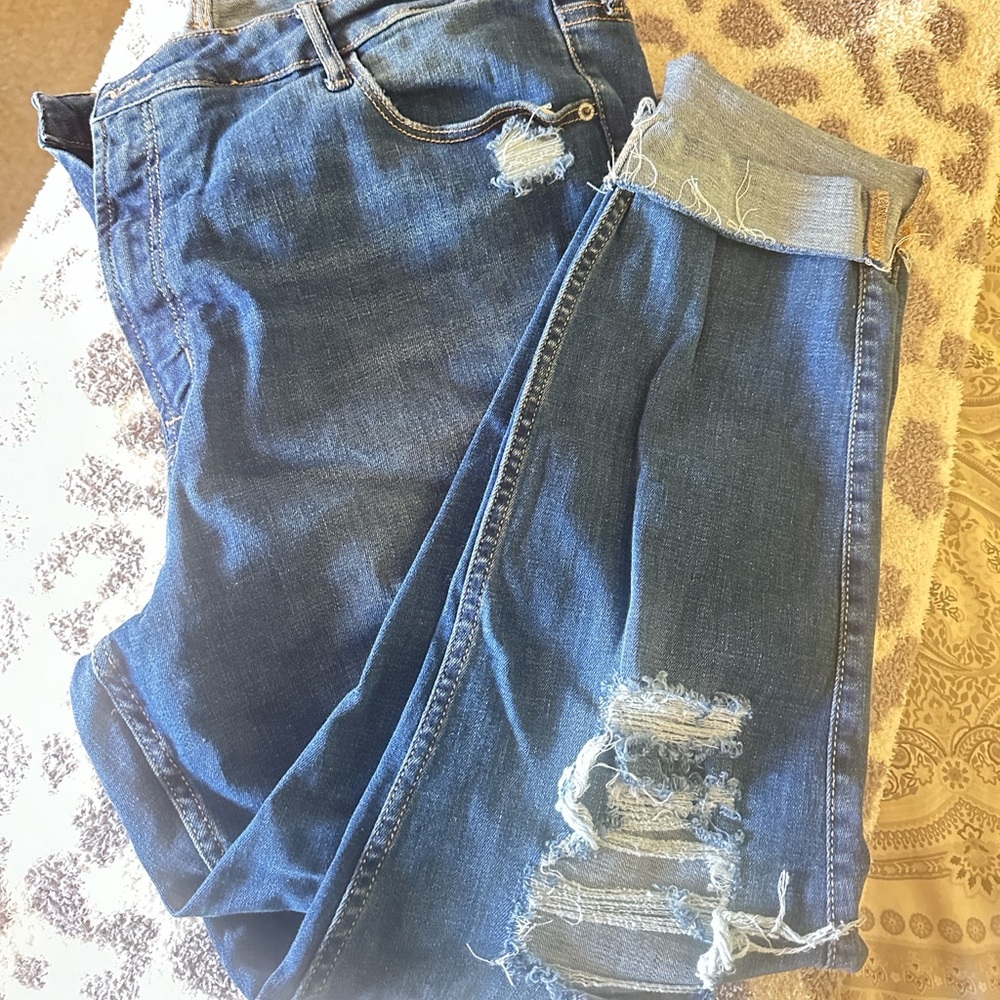 Old Navy High Rise Blue Distressed Jeans